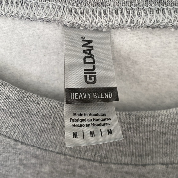 Embroidered  Ghost Sweatshirt/Halloween Ghost Sweatshirt gray Gildan sz med - Picture 4 of 5